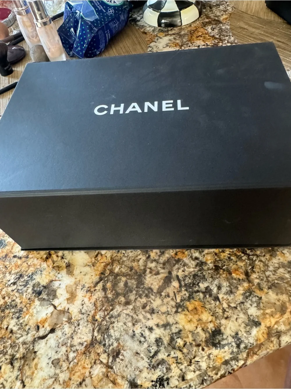 Chanel Quilted Leather Chain Wallet - Pale blue silver hardwear